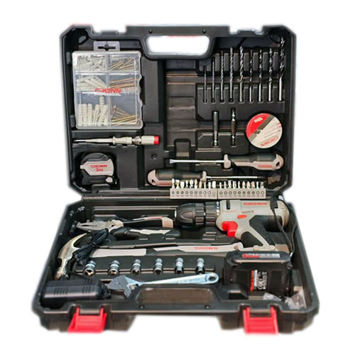 Crown CK21-WA126 126-Piece Tool Kit with 12V Cordless Drill