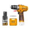 Ingco CDLI12202 12 Volt Lithium-ion Cordless Drill 2 Batteries