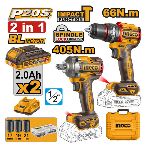 طقم شنيور 66 نيوتن دقاق مع دريل 405 نيوتن 20 فولت من انكو CKLI20286 طقم شنيور 66 نيوتن دقاق مع دريل 405 نيوتن 20 فولت من انكو CKLI20286