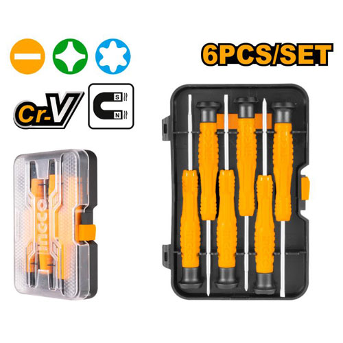 Ingco HKSD0618 Precision Screwdriver Set 6Pcs