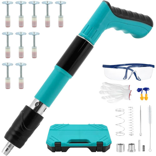 Nail Gun with 20 Pieces Round Nail for Nailing with Gloves Keys for Glasses Ear Plugs Nail Gun with 20 Pieces Round Nail for Nailing with Gloves Keys for Glasses Ear Plugs
