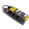 Power Lock Power Strip 3 Outlets & 2 USB - Grey