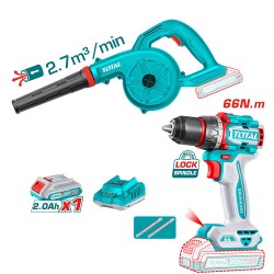 Total Brushless Drill 66Nm with Blower 20 Volt With Battery and Charger Total Brushless Drill 66Nm with Blower 20 Volt With Battery and Charger