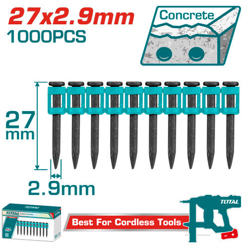 علبة مسمار خرسانة 27 ملى 1000 مسمار من توتال TAC02271