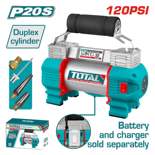 Total TACLI2026 Car Air Compressor 20 Volt without Battery and Charger Total TACLI2026 Car Air Compressor 20 Volt without Battery and Charger