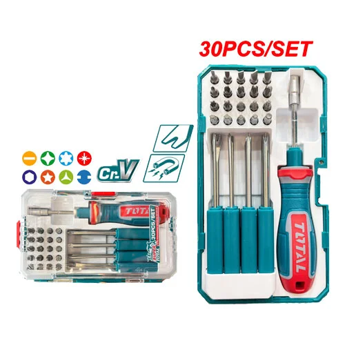 طقم مفك 30 قطعه توتال TACSD30306