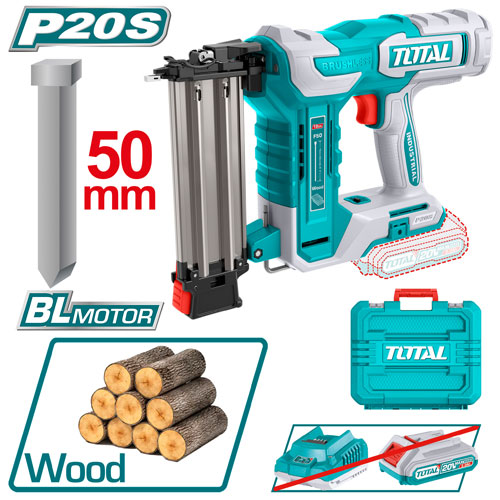 دباسة مسمار 5 سم 20 فولت مع بطارية و شاحن من توتال TCBNLI5008