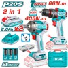 Total TCKLI20286 20V Brushless Cordless Impact Drill & Wrench Combo Set