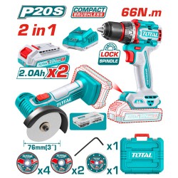 Total TCKLI20766 Cordless Impact 66Nm with Mini Grinder 3" 20V Total TCKLI20766 Cordless Impact 66Nm with Mini Grinder 3" 20V