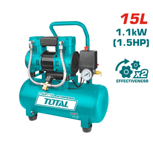 Total TCS1110152 Air Compressor 15L oil free 1.5HP
