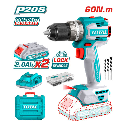 شنيور 20 فولت 13 ملى 2 أمبير 60 نيوتن من توتال TDLI20602 شنيور 20 فولت 13 ملى 2 أمبير 60 نيوتن من توتال TDLI20602