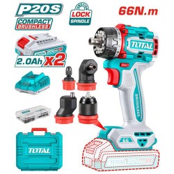 Total TDLI206686 Cordless Multi-Head Drill 66Nm 20V 13mm With Battery & Charger Total TDLI206686 Cordless Multi-Head Drill 66Nm 20V 13mm With Battery & Charger