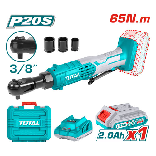 Total TDRLI2060152 20V 65Nm Cordless Driver Ratchet 3/8 with Charger and Battery Total TDRLI2060152 20V 65Nm Cordless Driver Ratchet 3/8 with Charger and Battery