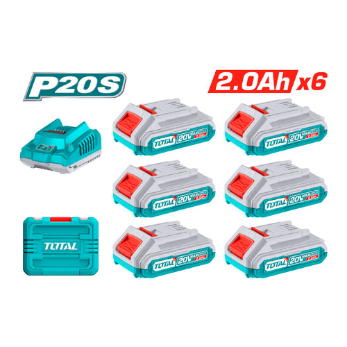 Total TFBCLI20611 Battery Kit 20V 2Ah with Cahrger 6pcs Total TFBCLI20611 Battery Kit 20V 2Ah with Cahrger 6pcs