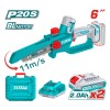 Total TGSLI20662 Brushless 6" Chain Saw 20V with 2 Batteries and Charger