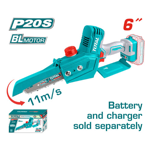 Total TGSLI2068 Brushless 6" Chain Saw 20V without Battery and Charger Total TGSLI2068 Brushless 6" Chain Saw 20V without Battery and Charger
