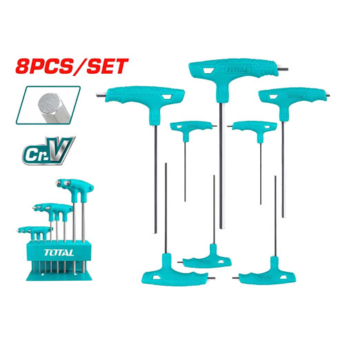 Total THHW80816 Hex Allen Key Wrench Set 8pcs