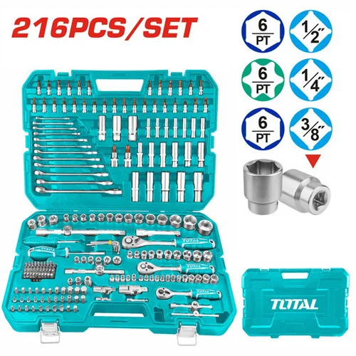 طقم عدة 216 قطعة من توتال THKTHP22166
