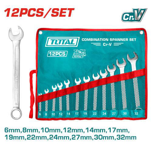 Total THT1022122 12-Piece Serrated Wrench Set Total THT1022122 12-Piece Serrated Wrench Set