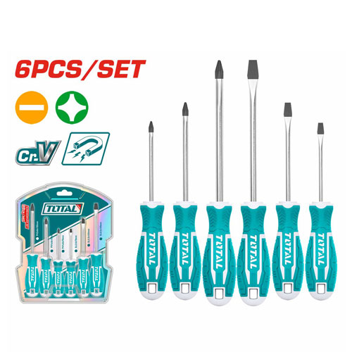 طقم مفكات 6 قطعة  توتال THT250606