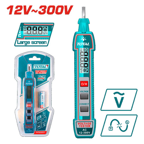 مفك تيست ديجيتال من 12 : 300 فولت  من توتال THTS33001