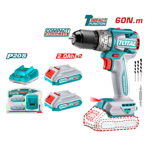 شنيور دقاق  20 فولت 13 ملى 2 أمبير 60 نيوتن  من توتال