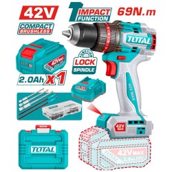 شنيور 42 فولت 69 نيوتن مع بطارية و شاحن من توتال TIDLI426981