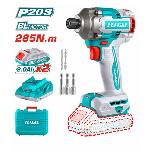 Total TIRLI2028 Impact Driver 258Nm 20V With Battery and Charger