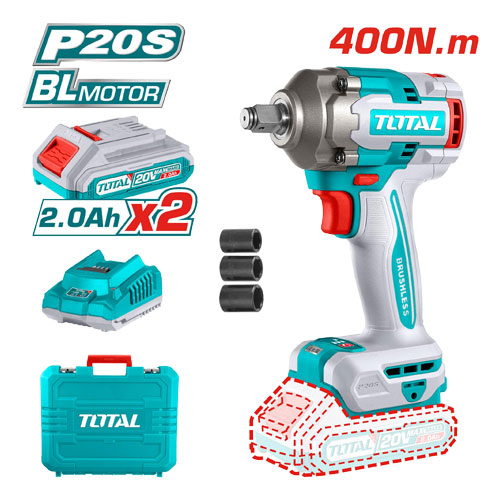 Total TIWLI2040 Impact Wrench 1/2 inch Li-ion 20 Volt 400Nm