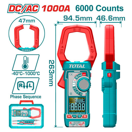 Total TMT7610002 Digital AC/DV Clamp Meters 1000A