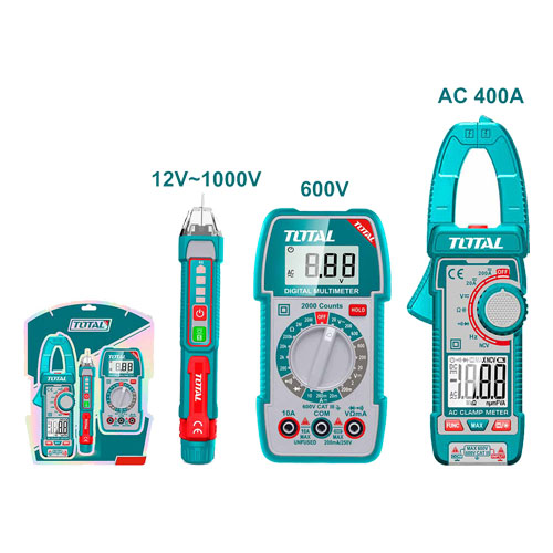 Total TOS23068 Electrical Test Kit with Digital AC Clamp Meter, AC Voltage Detector, Digital Multimeter Total TOS23068 Electrical Test Kit with Digital AC Clamp Meter, AC Voltage Detector, Digital Multimeter