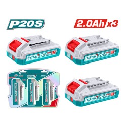 طقم بطاريات  3 قطع 20 فولت 2 امبير من توتال TOSLI240311