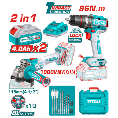طقم شنيور 96 نيوتن دقاق مع صاروخ 1000 فولت 4.5 بوصة 20 فولت من توتال TOSLI241298 طقم شنيور 96 نيوتن دقاق مع صاروخ 1000 فولت 4.5 بوصة 20 فولت من توتال TOSLI241298