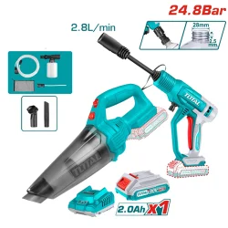 طقم مغسلة مع مكنسة 20 فولت مع بطارية وشاحن من توتال 