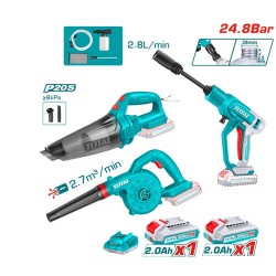 طقم مغسلة مع مكنسة مع بلاور 20 فولت مع 2 بطارية وشاحن من توتال