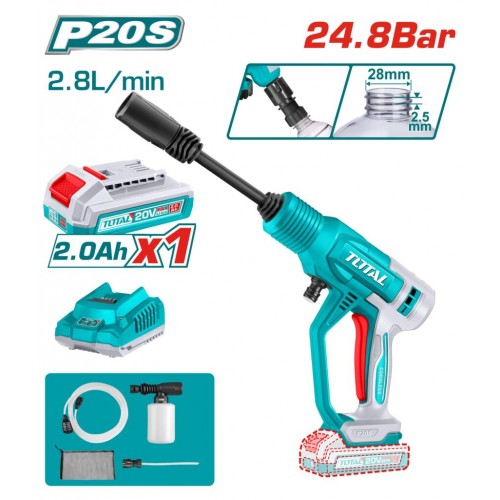 مغسلة غسيل 20 فولت 24.8 بار مع بطارية وشاحن من توتال TPWLI20362