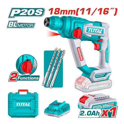 Total TRHLI201881 Li-ion Rotary Hammer 18mm with Battery and Charger Total TRHLI201881 Li-ion Rotary Hammer 18mm with Battery and Charger