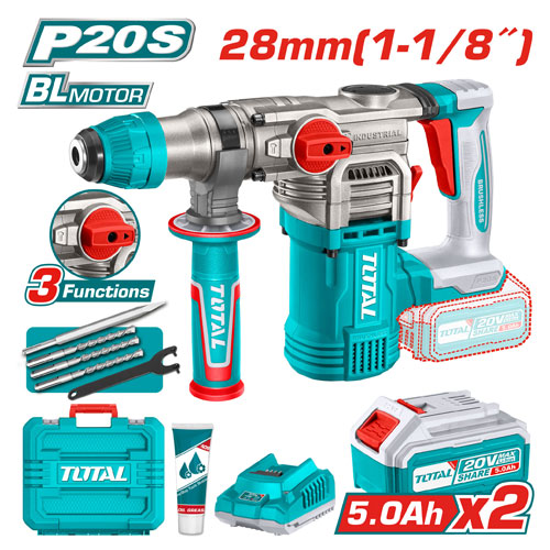 Total TRHLI202885 Hammer 28mm 20V with Battery and Charger