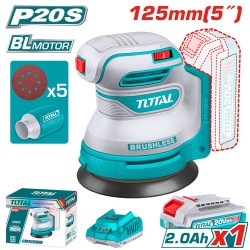 Total TROSLI20021 Random Orbit Sander 5" with Battery and Charger 20V