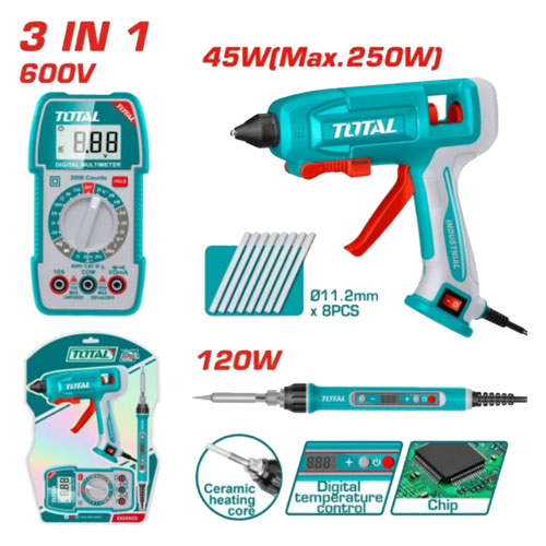طقم كاوية مع افوميتر و مسدس شمع من توتال TTCK250716 طقم كاوية مع افوميتر و مسدس شمع من توتال TTCK250716
