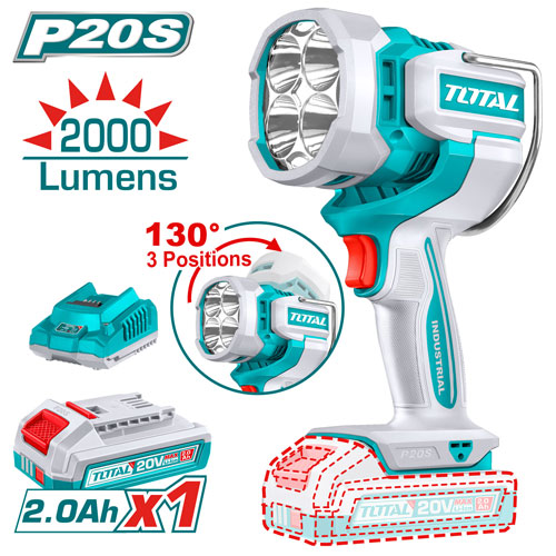 Total TWLI20881 20V 2000 Lumens Cordless Work Light With Battery & Charger Total TWLI20881 20V 2000 Lumens Cordless Work Light With Battery & Charger