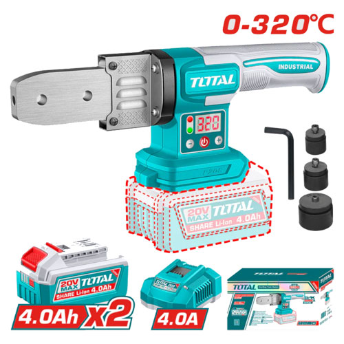 Total TWTLI20182 20V 4.0Ah Cordless Poly Welding Machine 320°C – with 2 Batteries and Charger Total TWTLI20182 20V 4.0Ah Cordless Poly Welding Machine 320°C – with 2 Batteries and Charger